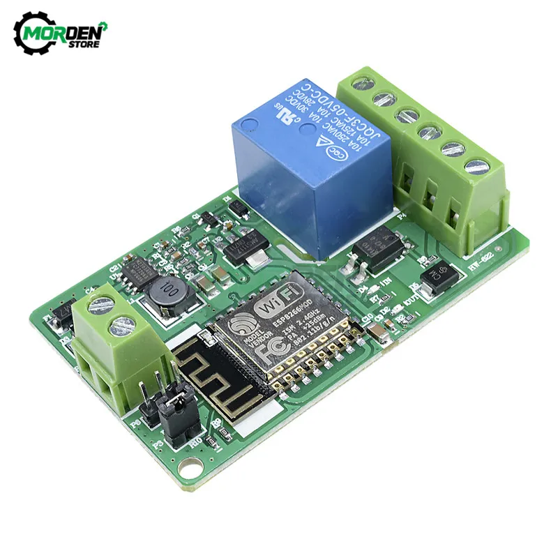 Беспроводной коммутатор ESP8266 1 канал 10 А 220 В с защитой от перегрузки по току Wi Fi