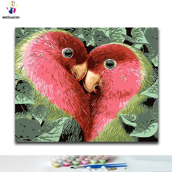 

DIY Coloring paint by numbers Two birds paintings by numbers with kits 40x50 framed