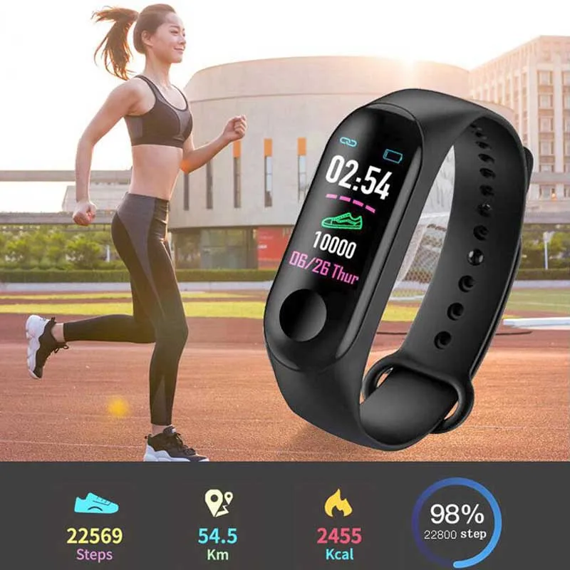 Спортивный шагомер M3Plus наручные Смарт-часы Bluetooth монитор сердечного ритма умный Браслет для фитнеса шаговый шаг для IOS Android