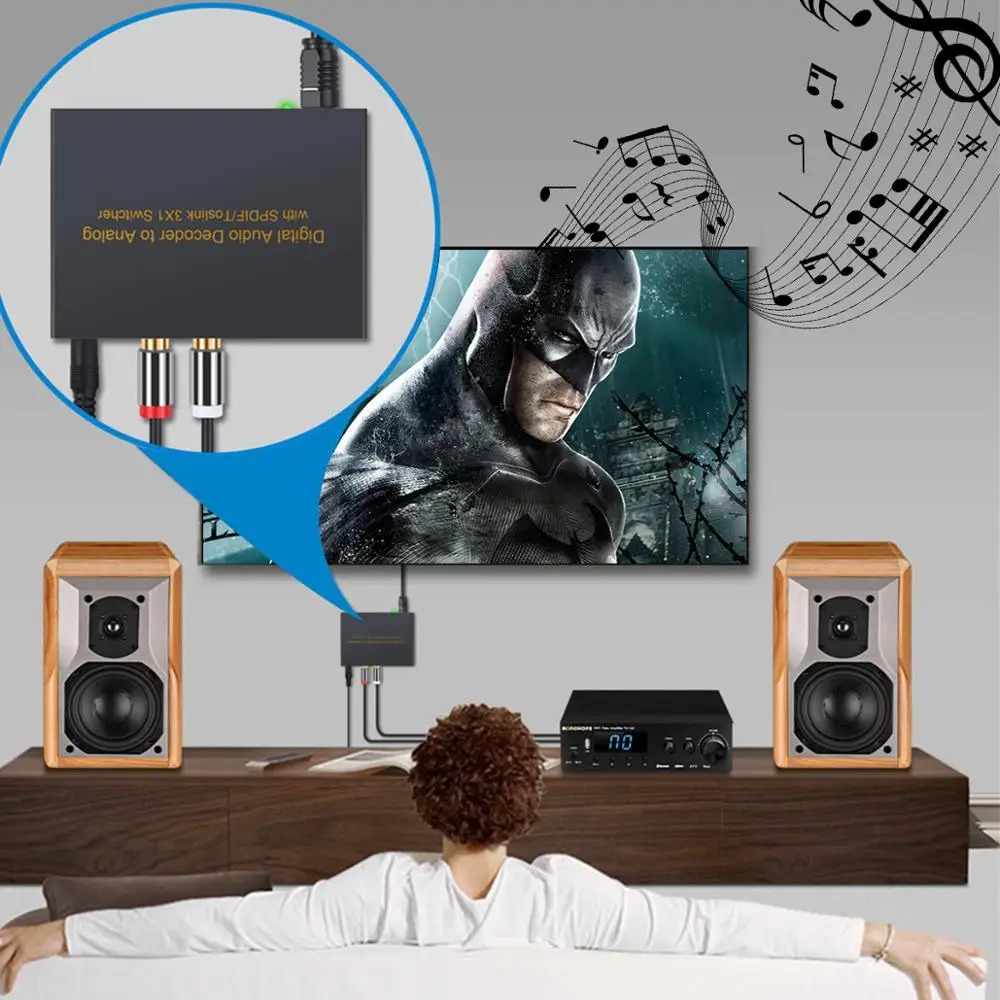 SPDIF переключатель 3 порта цифровой аудио декодер в аналоговый с Toslink × 1 коммутатор