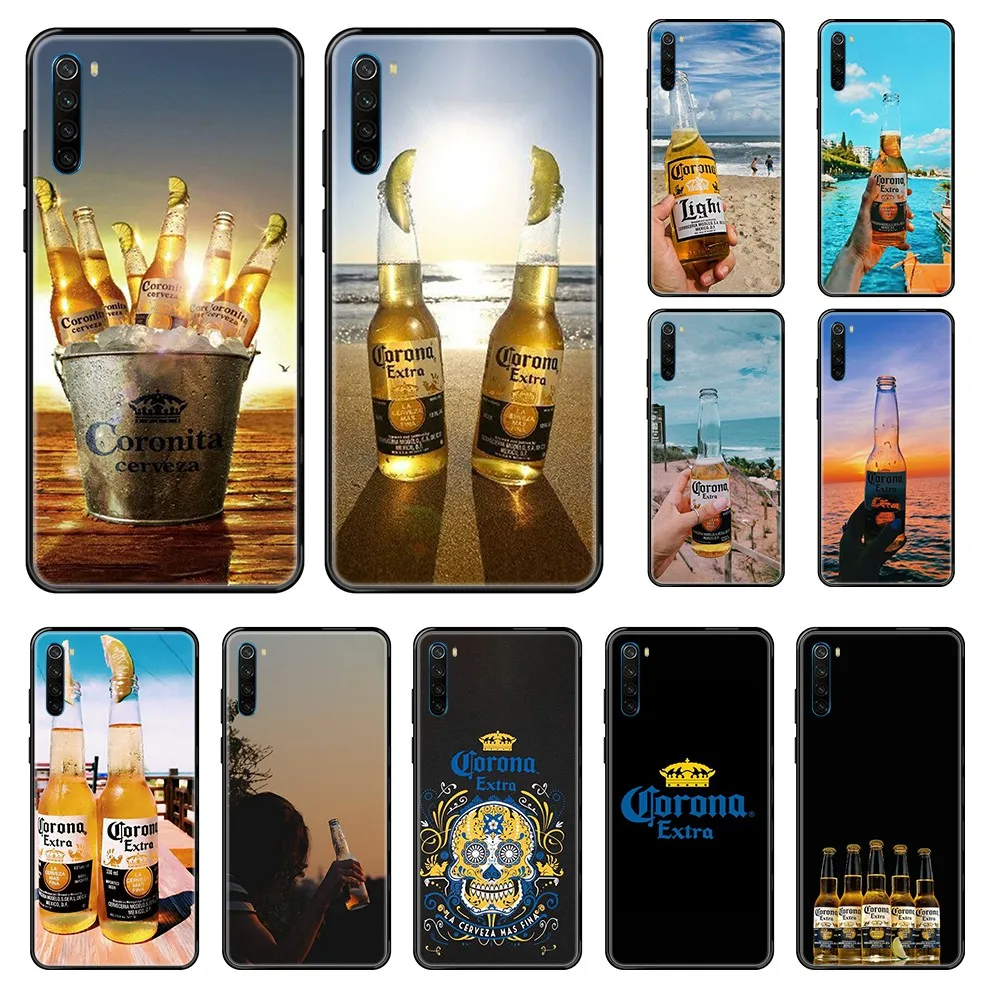 

Corona Beer trend soft back hoesjes black Phone case For Xiaomi Redmi Note S2 4 5 6 7 8 A S X Plus Pro