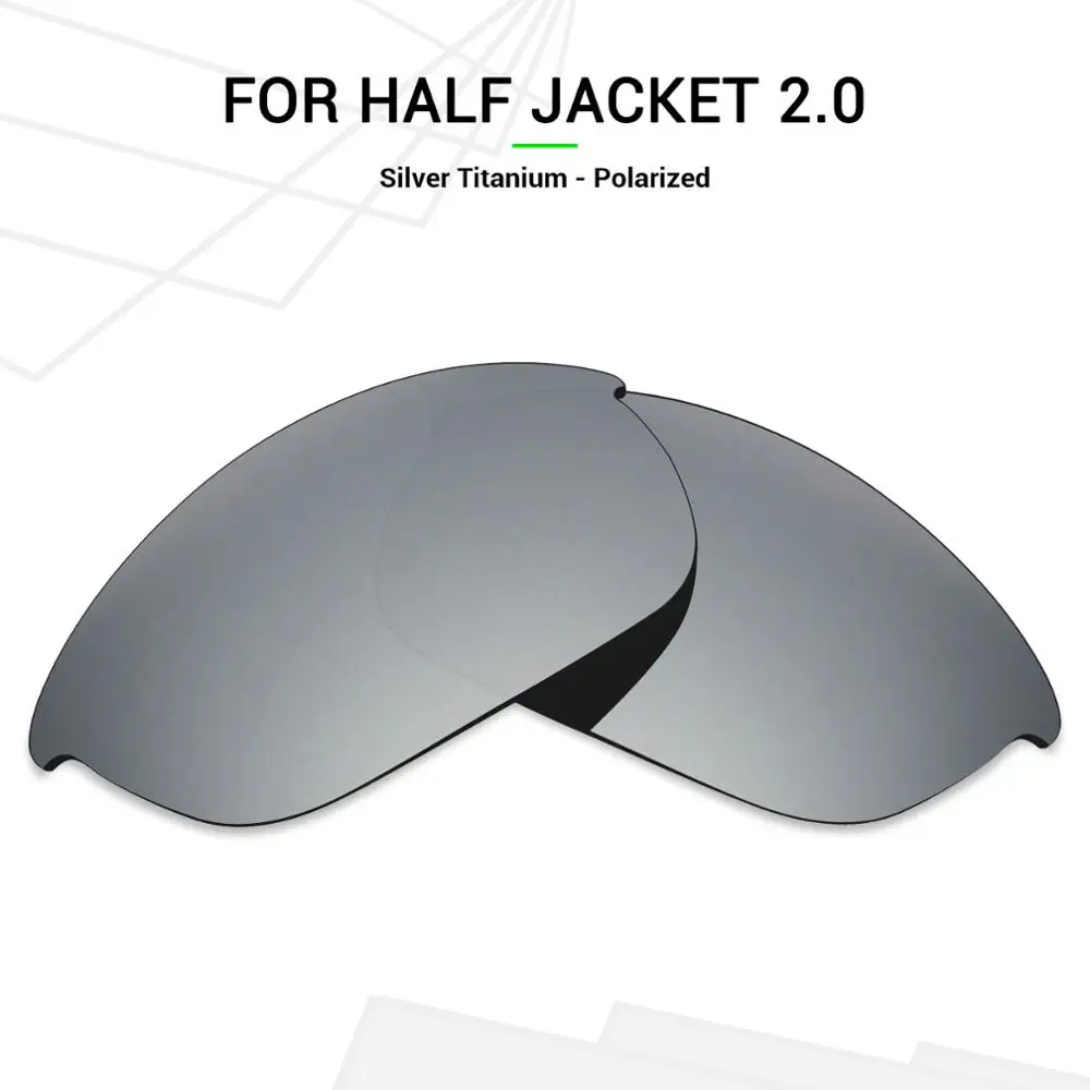 SNARK POLARIZED Replacement Lenses for Oakley Half Jacket  Sunglasses  Silver Titanium