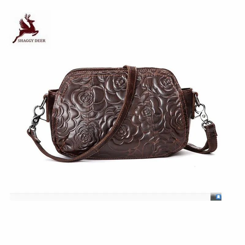 

Summer 2019 Classic Embossed first Layer Cowhide Handbag Single-shoulder fashion Designer Women's Bag