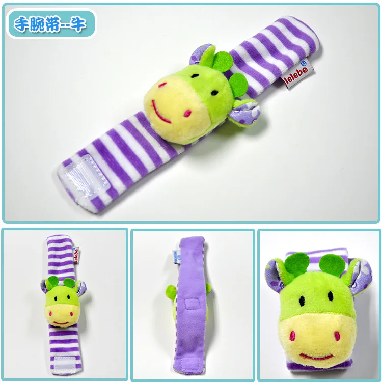 Игрушки для детских колясок, слуховые игрушки от производителя, прямые продажи, Детские запястья для животных с кольцом - Цвет: Синий