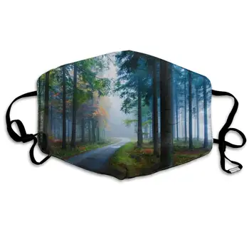 

Mouth Mask Forest Road Print Masks - Breathable Adjustable Windproof Mouth-Muffle, Camping Running for Women and Men