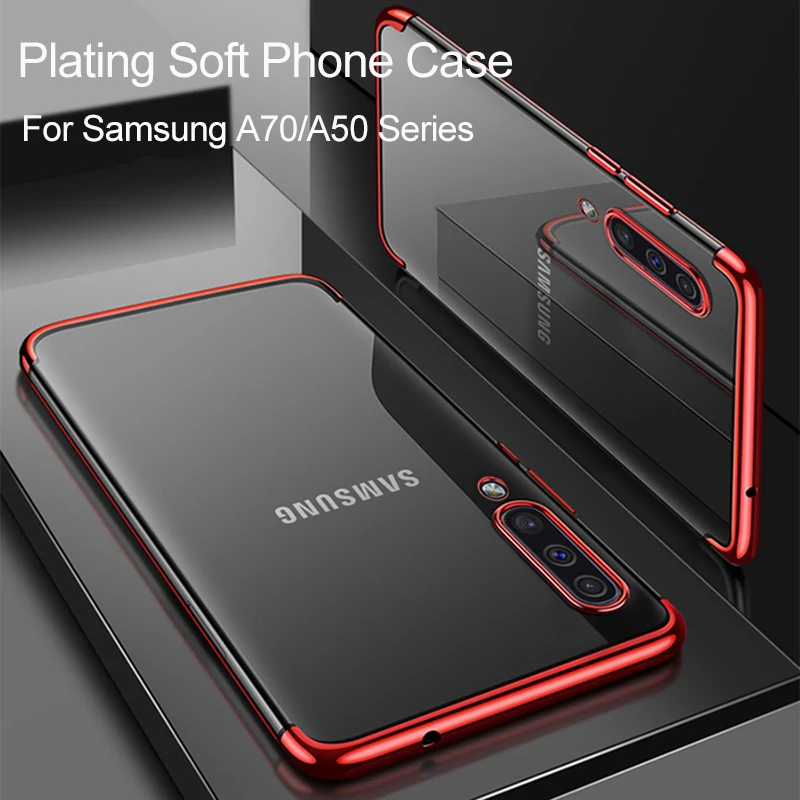 

For Samsung Galaxy A50 Case For Samsung A70 A60 A40 A30 A20 A10 M20 Case Plating Transparent Silicone Soft TPU Back Phone Cover