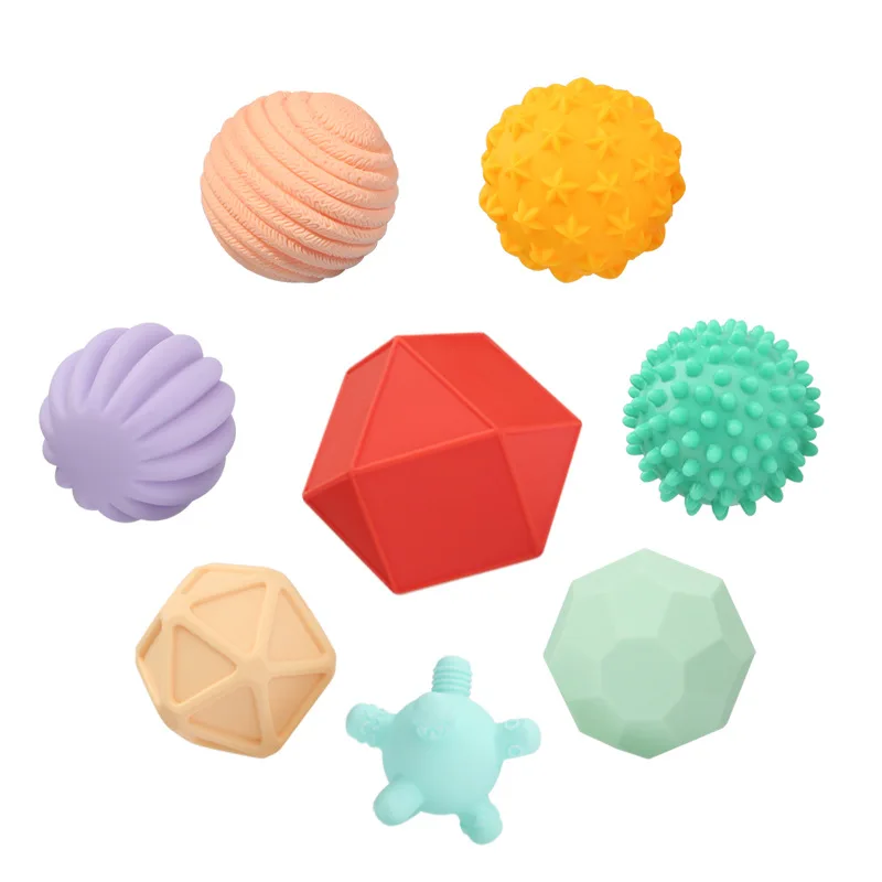 Beiens New Products Hand Ball Toy Infant Manhattan Baby Soft Silcone Tactile Massage Sense of Touch Ball Training B278