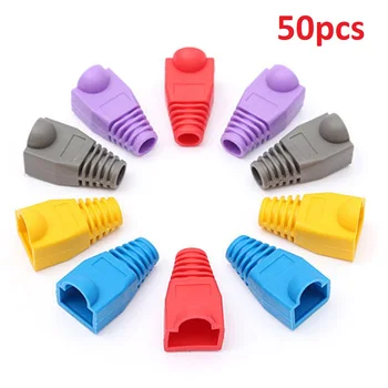 

50PCS for RJ45 Crimp Connector Rubber Boots Network Cable Ends Plugs