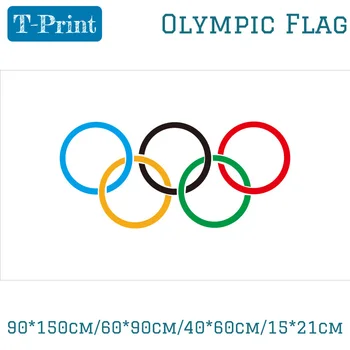 

10PCS Flag 90*150cm/60*90cm/40*60cm/15*21cm Olympic Flag 5x3FT Polyester Eyelets Banner Sign Rings Summer