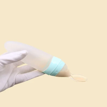 

Newborn Baby Rice Spoon Supplement Safe Tableware Tools Maternal Baby Products Toddlers Silicone Spoon Squeezing Feeding Bottle
