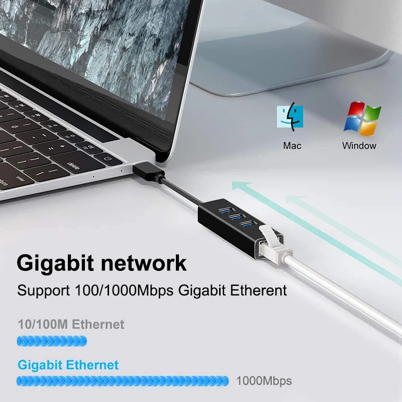 Концентратор USB 3 0 порта Тип C RJ45 10/100/1000 м|USB-хабы| |