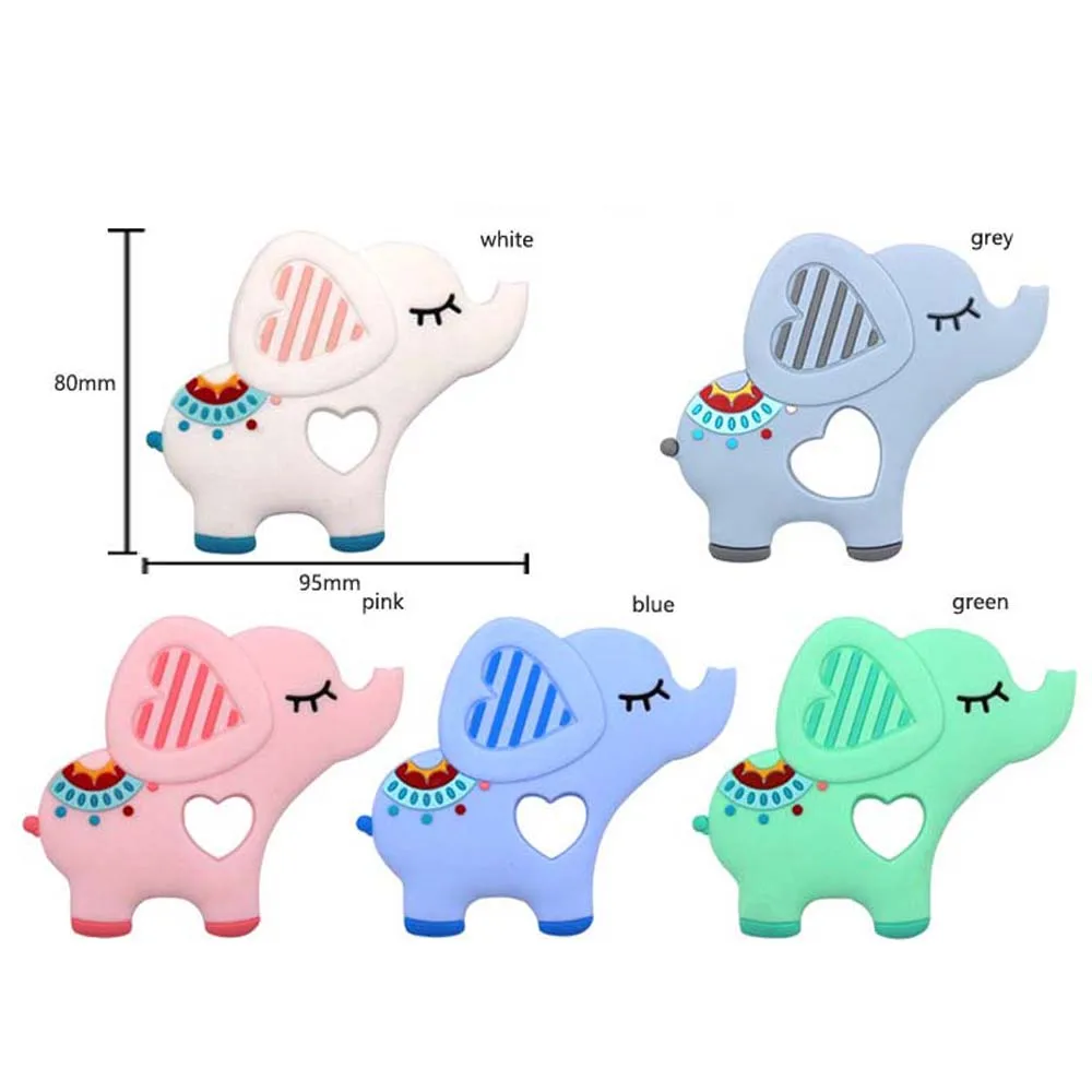 Еда Класс Силиконовые Прорезыватели для зубов "сделай сам" с рисунками животных; С Рисунком Слона для маленьких Прорезыватель для зубов для младенцев силиконовые подвески детские прорезывания зубов; подарок ребенку игрушки