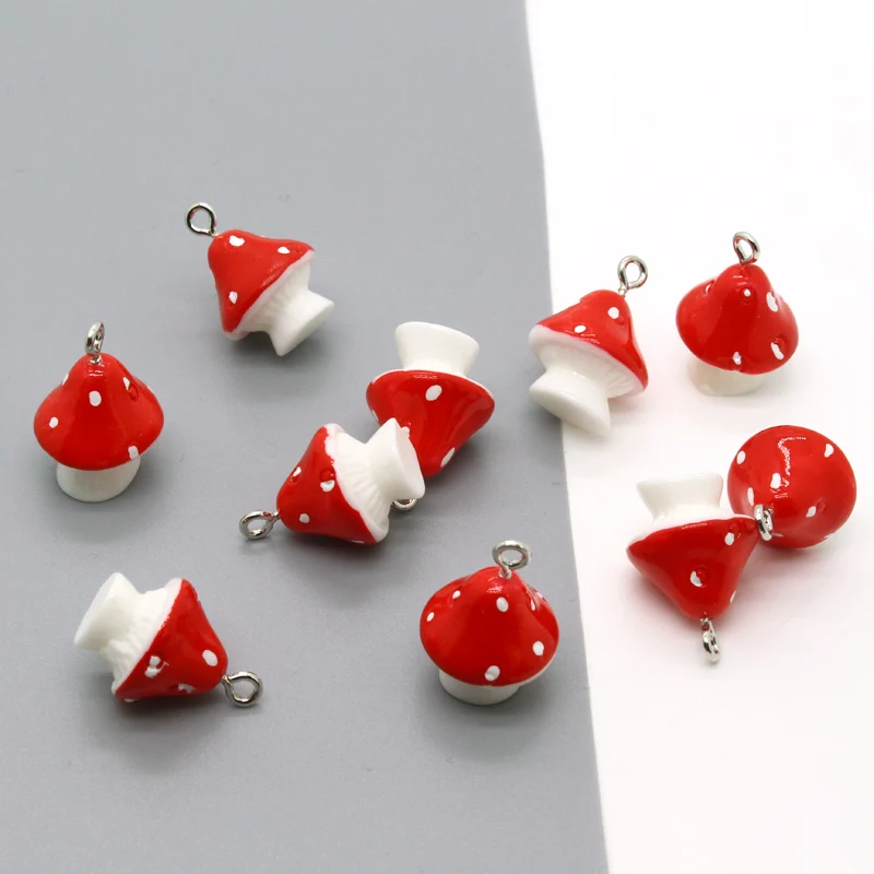 Resin Charms Pendants Keychains Jewelry-Accessory Bracelet Necklace Mushroom Food-Earring