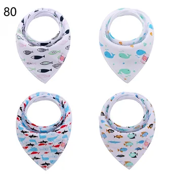 

Adjusted bandana bibs for infants /Colorful Ocean element shark and fish and Dolphin