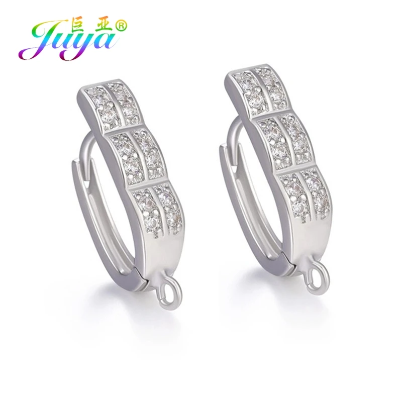 Juya, сделай сам, серьги, ювелирные изделия, Mkaing, аксессуары, застежка, серьги, крючки и застежки для модных жемчужных сережек, материал для изготовления - Цвет: White Gold