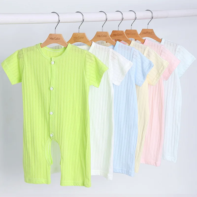 

Infant Jumpsuit Pure Cotton Newborns Pajamas Summer Romper Climbing Clothes Men's Thin Female Baby Clothing