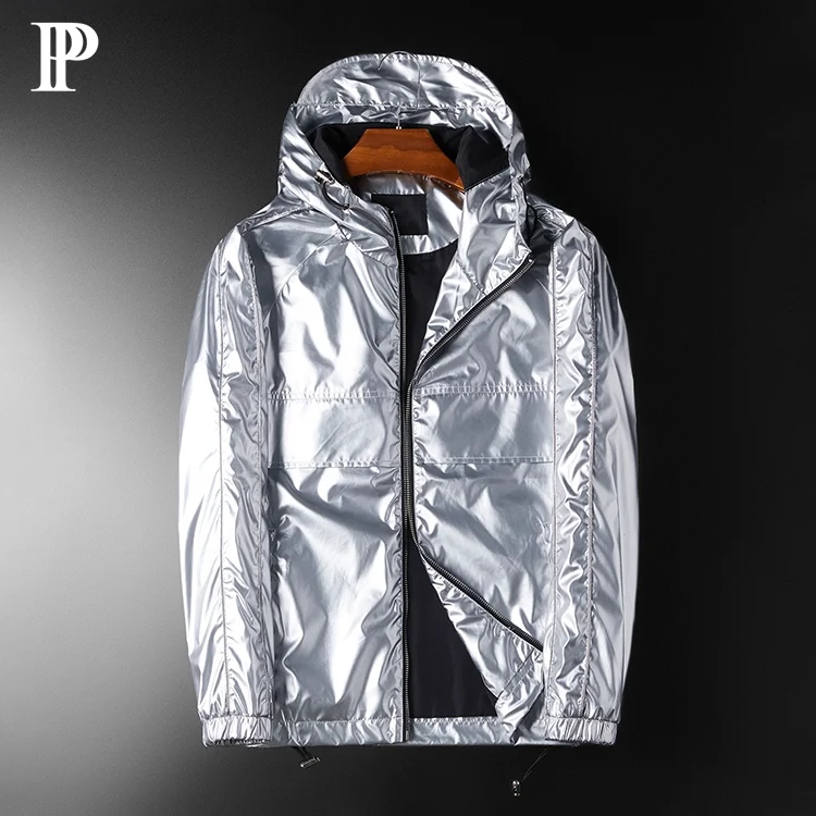 

2020 New Spring men's hooded jacket New solid color fabric jacket men