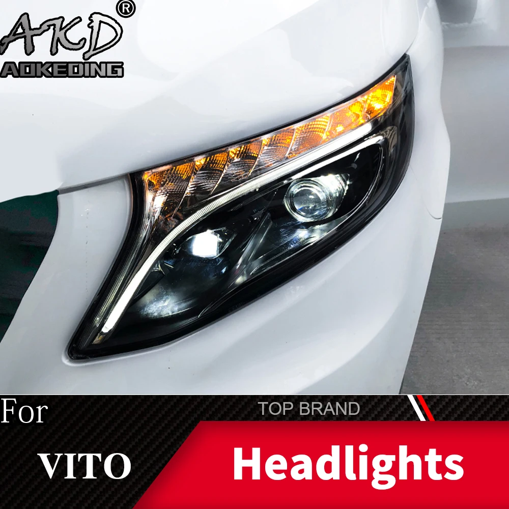 Головной фонарь для автомобиля Benz VITO 2013- фары Противотуманные фары Дневные ходовые огни DRL H7 светодиодный Биксеноновая лампа автомобильные аксессуары