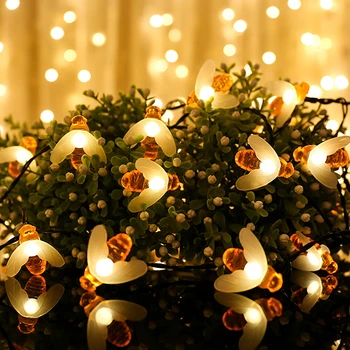 

1.8m Bee LED String Light Battery Operated Christmas Garlands Fairy Lights For Holiday Party Garden Decoration Party Supplies