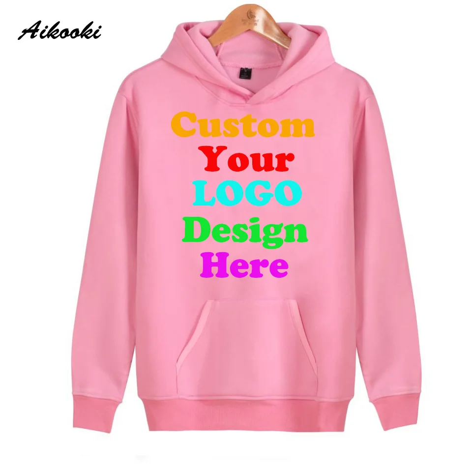 Pink Изготовленные на заказ толстовки мужские s текстовый логотип фото 3D Толстовка мужские и женские персонализированные индивидуальные толстовки загрязнитель изготовление на заказ дропшиппинг - Цвет: Pink