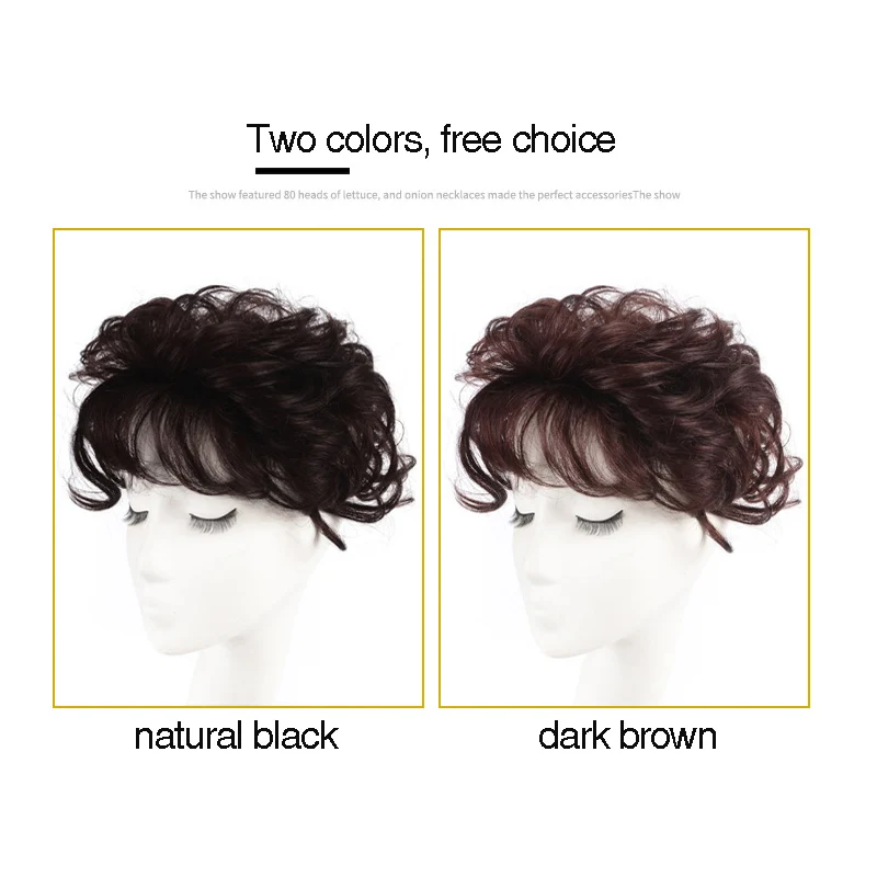 Günstige MUMUPI Natürliche Topper Haarteil Top Haar Stück Frauen Lockige Mais Bart Haar Ersatz Clip Verschluss Haar Extensions