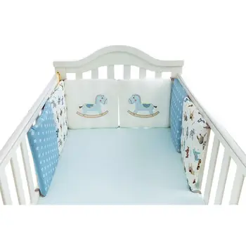 

Kidlove 6Pcs Cotton Baby Bed Bumper Cartoon Pattern Bed Protector Crib Bumper Pads Safety Rail