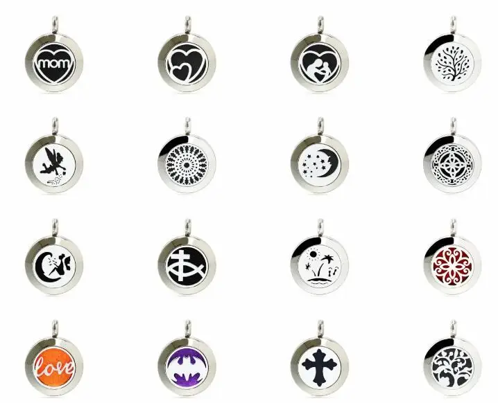 

1PCS Butterfly Love Mouse Cross Family Tree 20mm Stainless Steel Diffuser Locket Perfume Pendant Necklace With 10p Free Pads