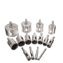 Ensemble de 15 perceuses à revêtement diamant, pour carreaux, marbre, verre, céramique, outil électrique, 6mm 50mm