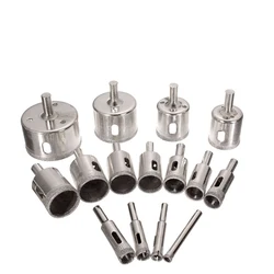 15 pcs Diamond coated drill set tile marble glass ceramic hole opener power tool drill 6mm-50mm