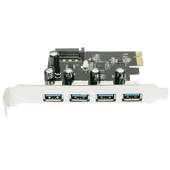 

4 Ports USB 3.0 PCI-E Super Speed PCI Express Card Host Hub Controller Adapter With 15-pin SATA Power Connector