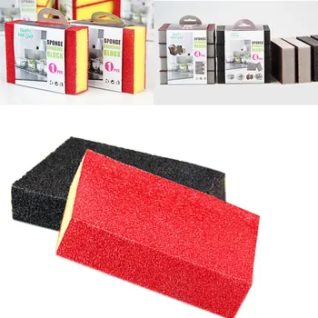 

1/4pcs Sponge Scrubber Dish Pot Bowl Cleaner Abrasive Sanding Dishcloth Kitchen Cleaning Tools Decontamination wash pot brush