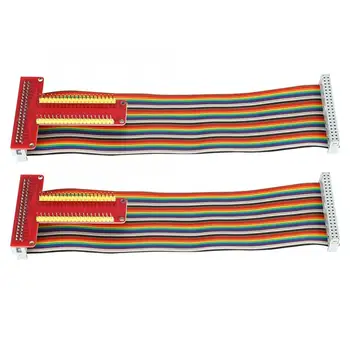 

High Quality 2Pcs Red Expansion Board 40Pin Ribbon Cable and GPIO Adapter Fit for Raspberry Pi 2B/3B/3B+