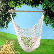 Портативный удобный большой хлопок веревка подвесной стул широкий спектр применения модный натуральный белый Большой Гамак стул