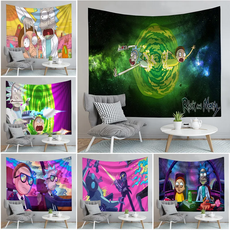 Rick and Morty Tapestry Hanging Cloth Tapestry Background Cloth afbeelding