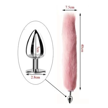Anal Sex Toys Fox Tail Butt Plug Set with Hairpin Anal Kit Anal Butplug Tail Prostate Massager Anal Plug for Couples Gay Cosplay 3