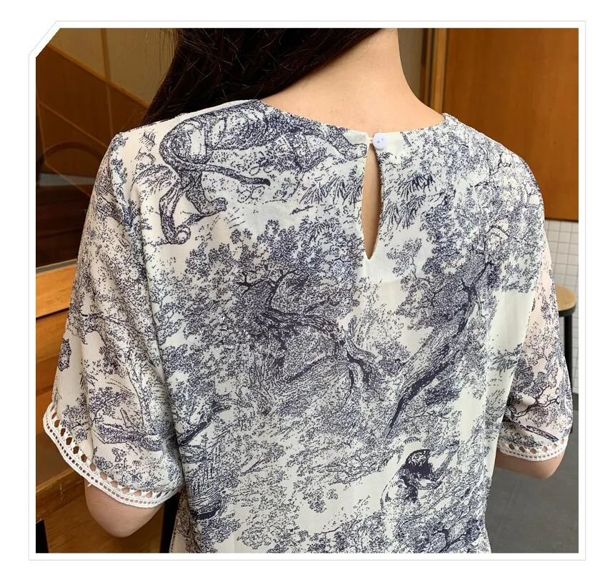 Женские платья размера плюс 4XL,, Летнее Длинное Платье с круглым вырезом, с принтом, с коротким рукавом, в стиле торт, Vestidos, свободные, с вырезом, платья