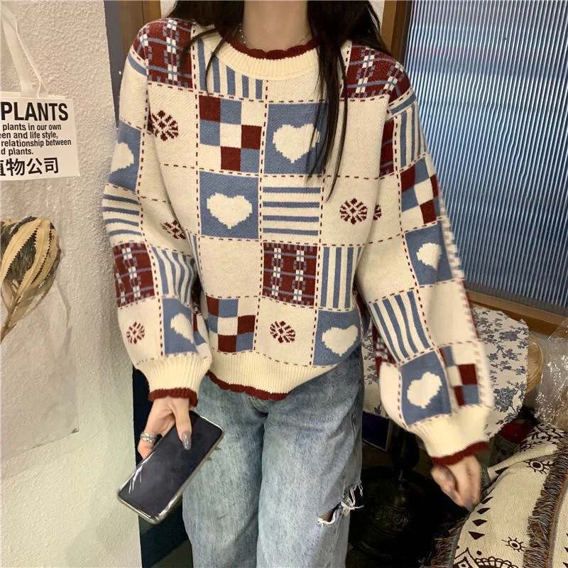 Vintage 90\u2019s retro 80\u2019s oldschool sweater Pulli pullover knit jumper knitwear crazy pattern longsleeve unisex strickpullover