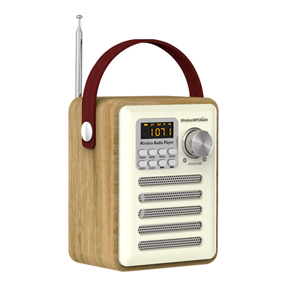 С антенной цифровые часы Домашние Ретро наружные TF карты мини радио FM приемник