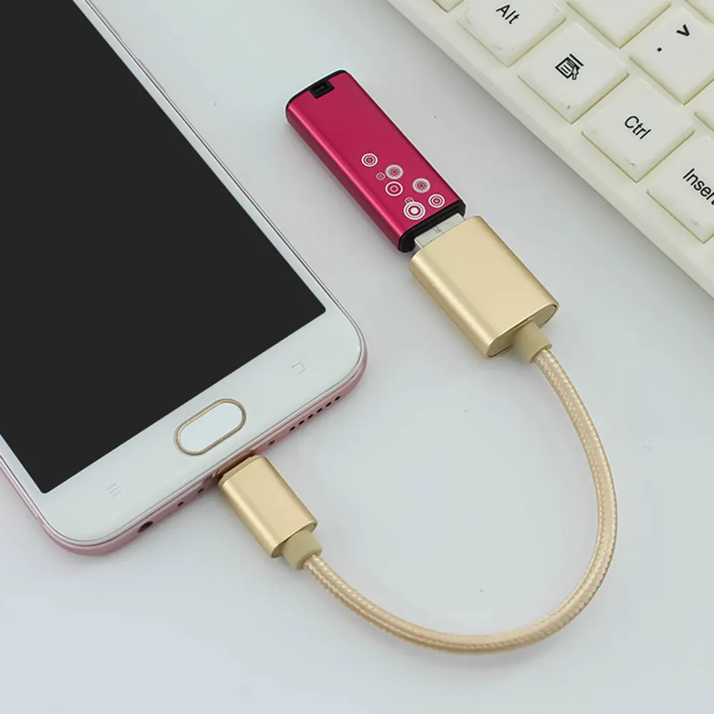 Кабель-адаптер type-C к USB 18 см OTG нейлоновый Женский конвертер адаптер синхронизация данных Передача для Xiaomi U диск Мышь Клавиатура