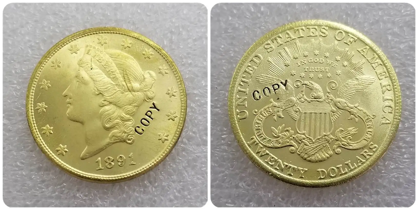 США 1878-1893$20 символ свободы, двойной Орел копии монет - Цвет: 1891