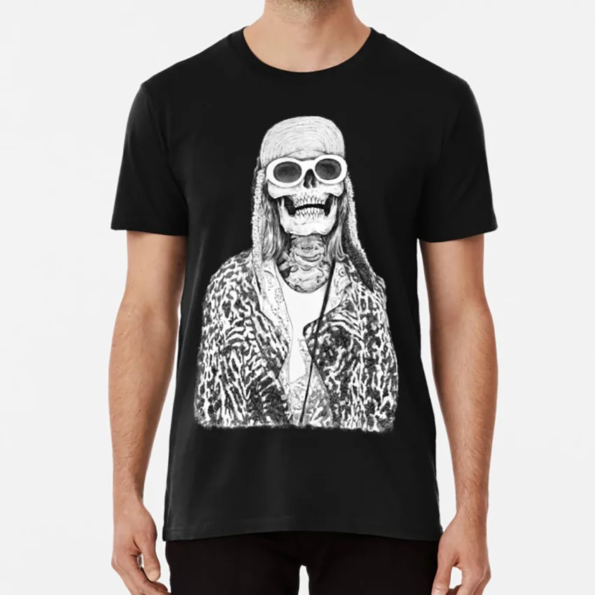 Dead Famous Kurt T Shirt Cobain Grunge Sub Pop Skull Teschi Di Halloween Music Icon Rock