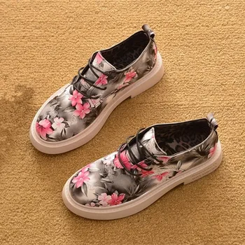 

Fashion round toe printed women's shoes Spring new flat shoes women Platform loafers flats Casual women shoes ladies shoes