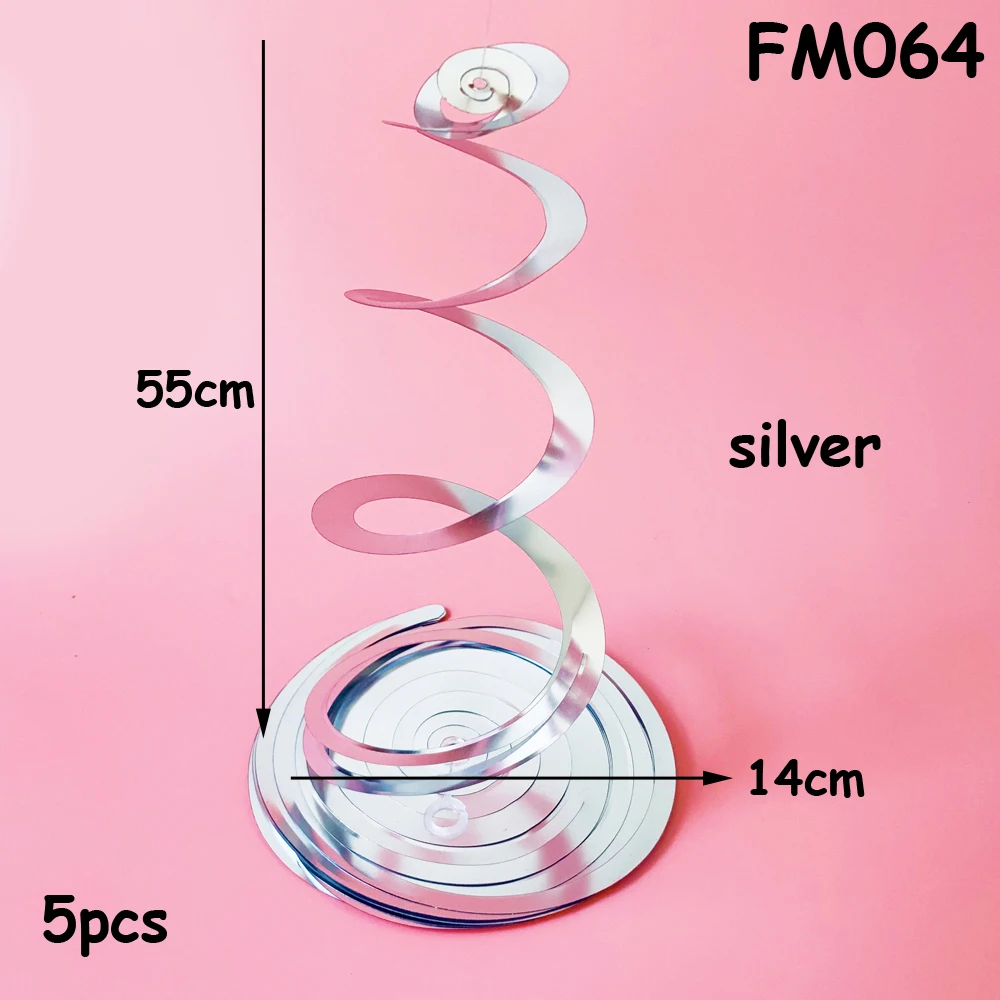 FM064 silver 5 шт. рождественские праздники спиральные Фольга украшения вечерние гирлянда к дню рождения завитки из фольги баннеры гирлянда 40-й день рождения украшения - Цвет: FM064 silver