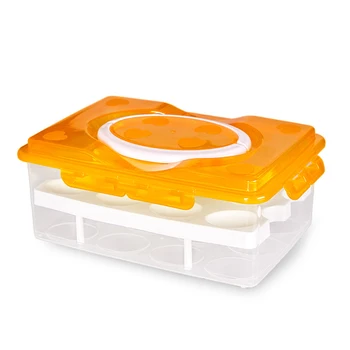 

Portable Two Layer 24 eggs Storage Boxes Cases Plastic Food Holder Storage Practical Container Carrier Case Hot sell