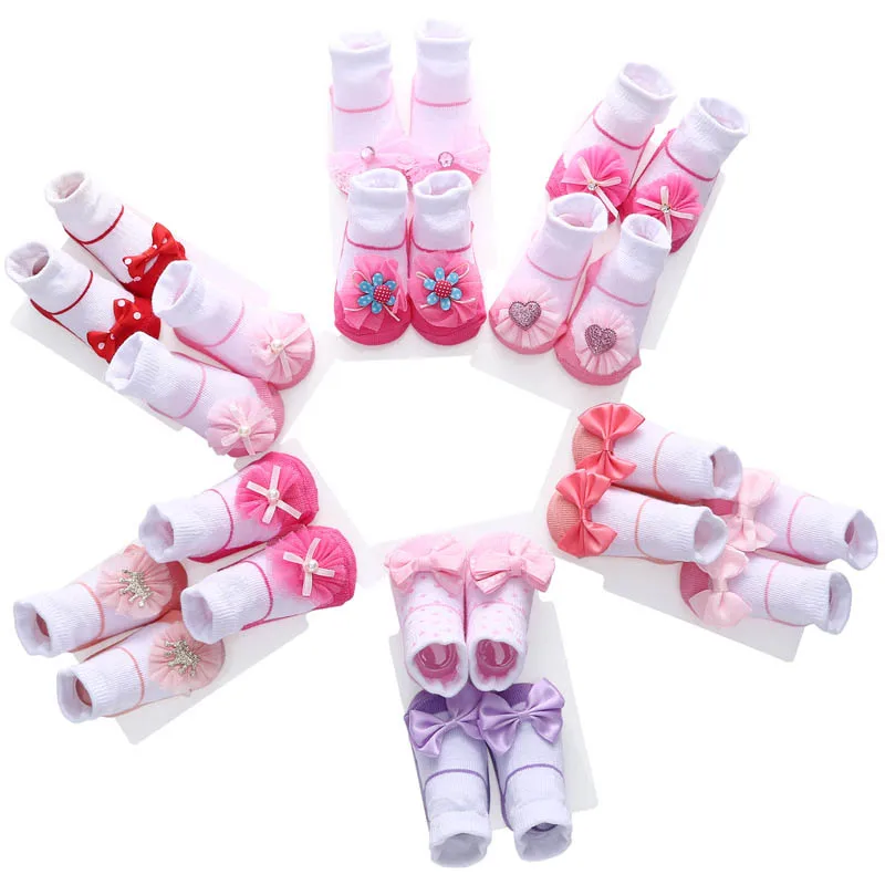 2 пар/компл. модный бант принцессы Носки для новорожденных детей ярких цветов милые хлопковые подарочные детские носки комплект