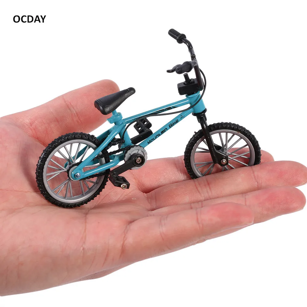 OCDAY Finger board игрушечные велосипеды с тормозной веревкой синий имитация сплава палец bmx велосипед детский подарок мини размер