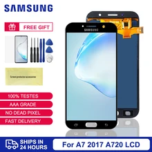 A720F 2017 OLED Material for Galaxy A7 Black Color : Pink YANGJ Phone LCD Screen LCD Screen and Digitizer Full Assembly A720F//DS