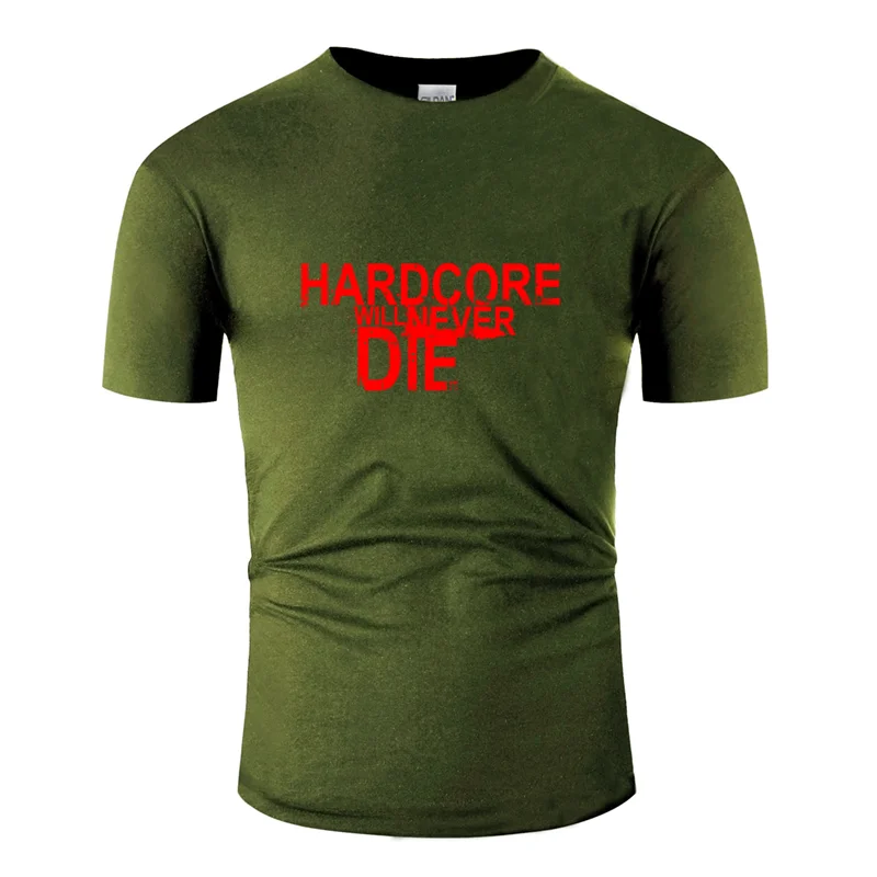 Футболка с принтом супер hardcore will never уличная винтажная Мужская футболка с коротким рукавом против морщин