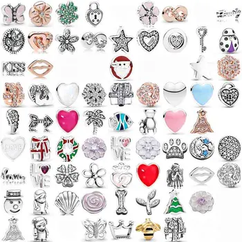 

DIY Charms Daisy Flower Star Heart Locket Floating 925 Sterling Silver Bead Fit Original Bracelet Jewelry