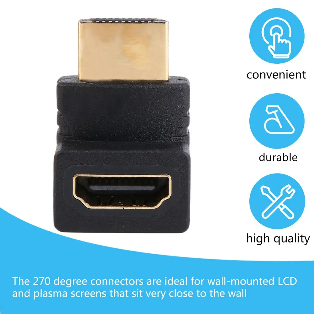 ACEHE 270 градусов прямоугольный HDMI мужчин и женщин кабель муфта адаптер для HDTV